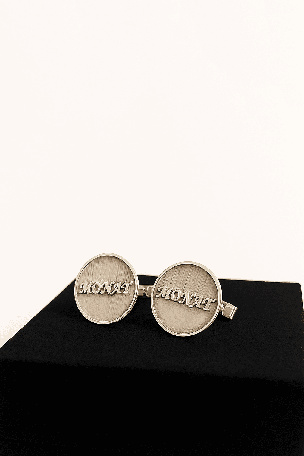 Sterling Silver Embossed Initial Cufflinks