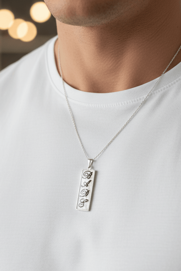 Personalized Name Necklace Made of Human or Pet Hairs