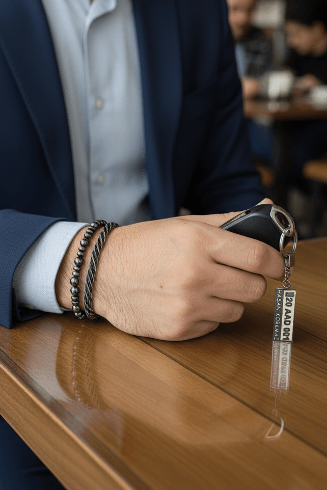 Elit Paket Anahtarlık Gümüş Set