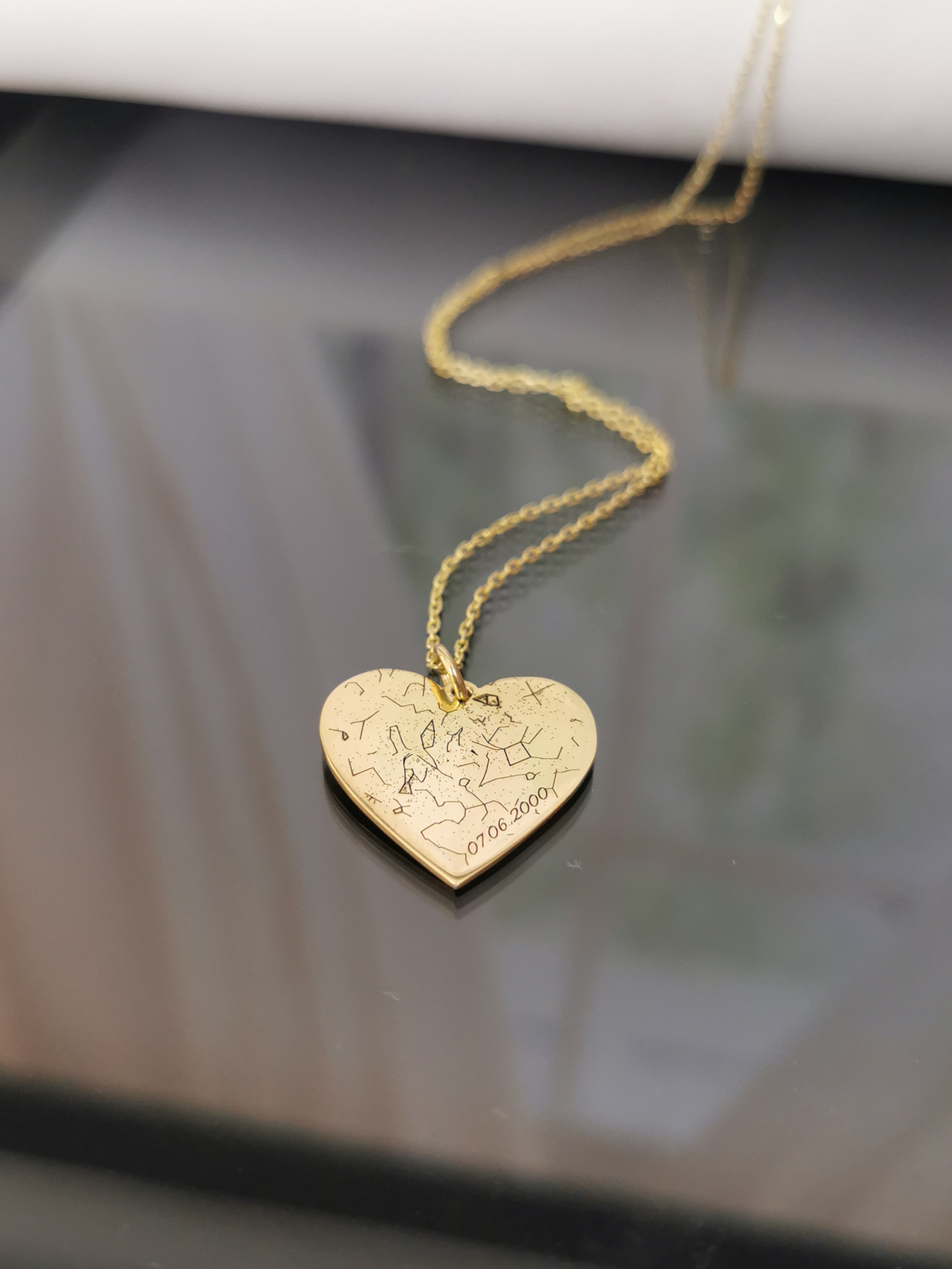 Qr Kodlu Yıldız Haritası Gümüş Kolye