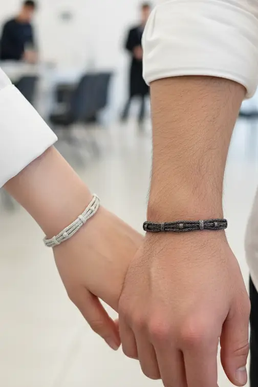 999 Oxidized Silver Braided Kazaziye Bracelet Couple Bracelet