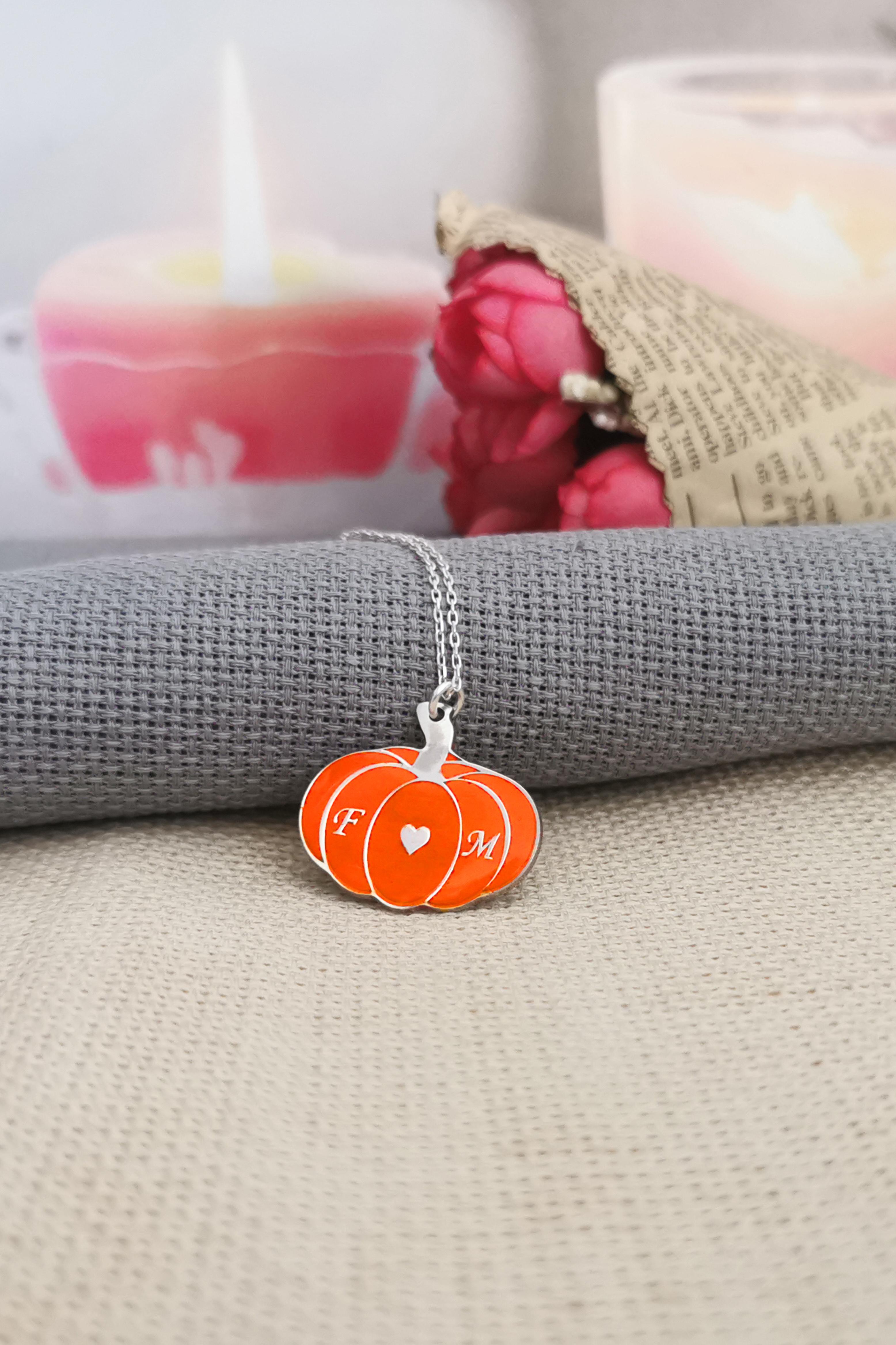 Custom Halloween Pumpkin Necklace