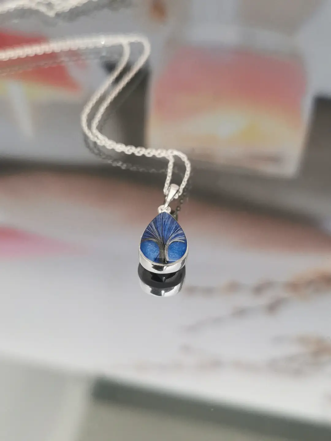 Lock of Hair Keepsake Minimal Teardrop Necklace - Piyera Silver