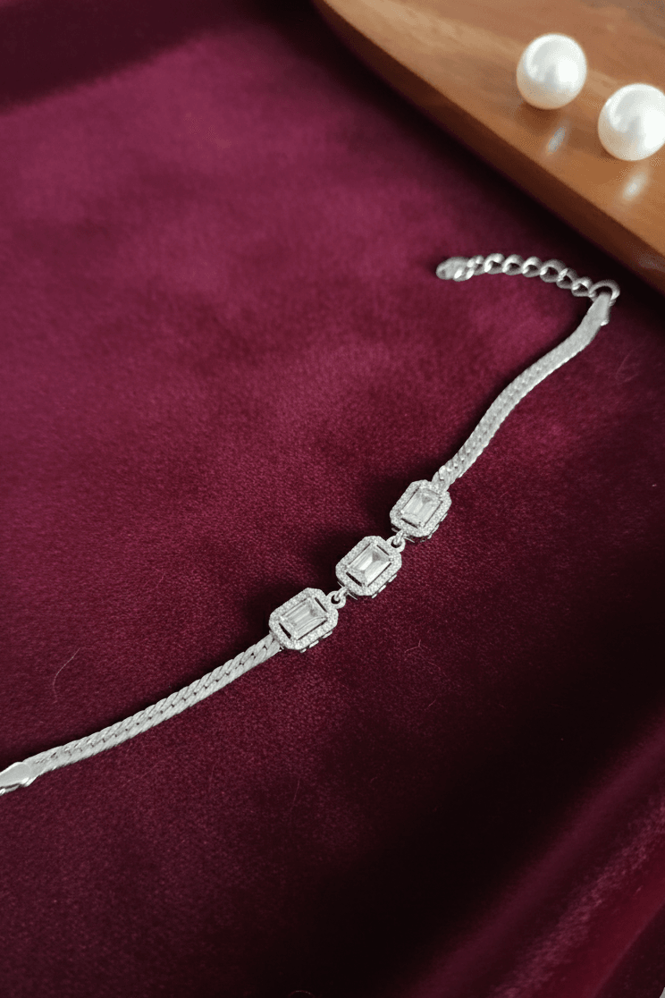 Diamond Baguette Snake Chain Tennis Bracelet