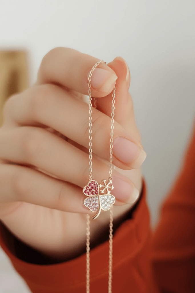 Silver Clover & Snowflake Micro Pave CZ Necklace
