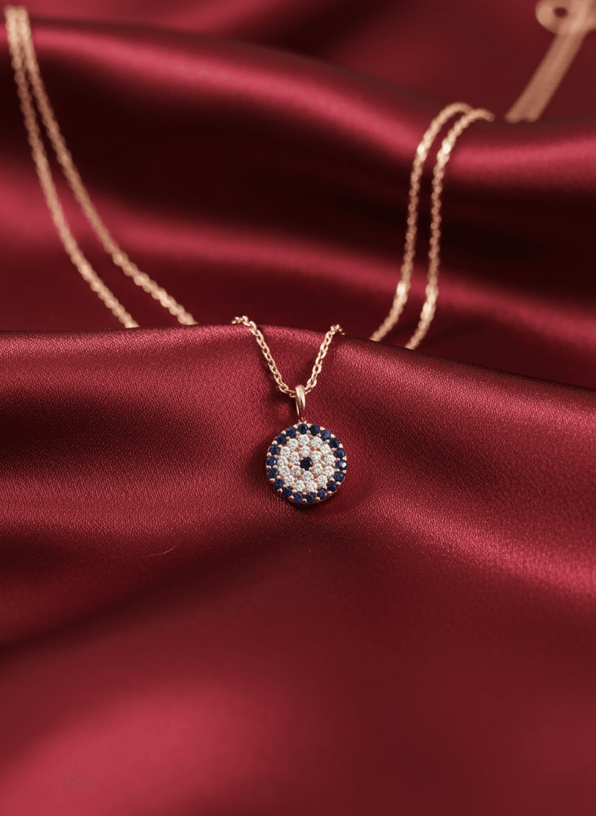 Sterling Silver Minimalist Evil Eye Necklace