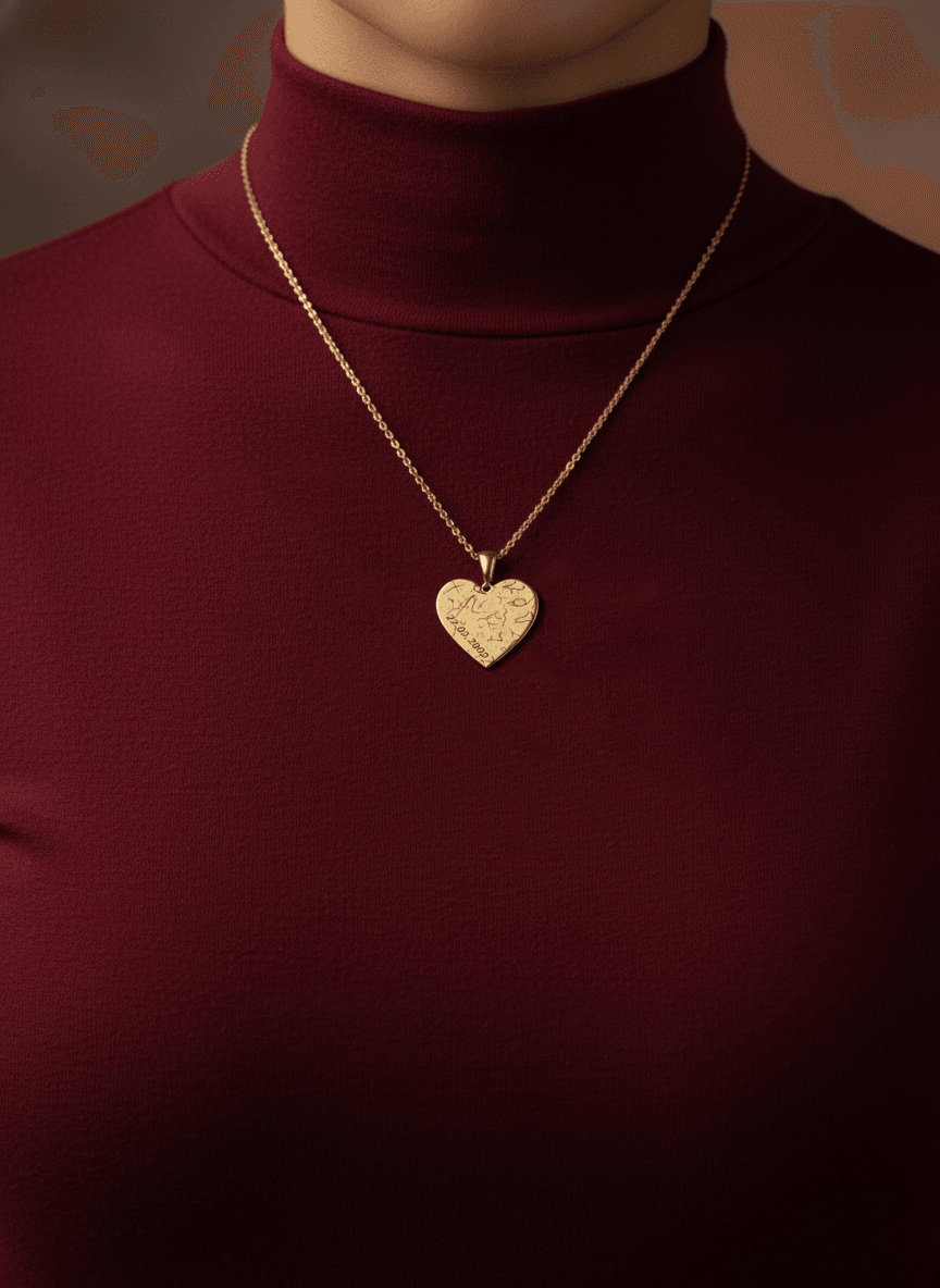 Qr Kodlu Yıldız Haritası Gümüş Kolye