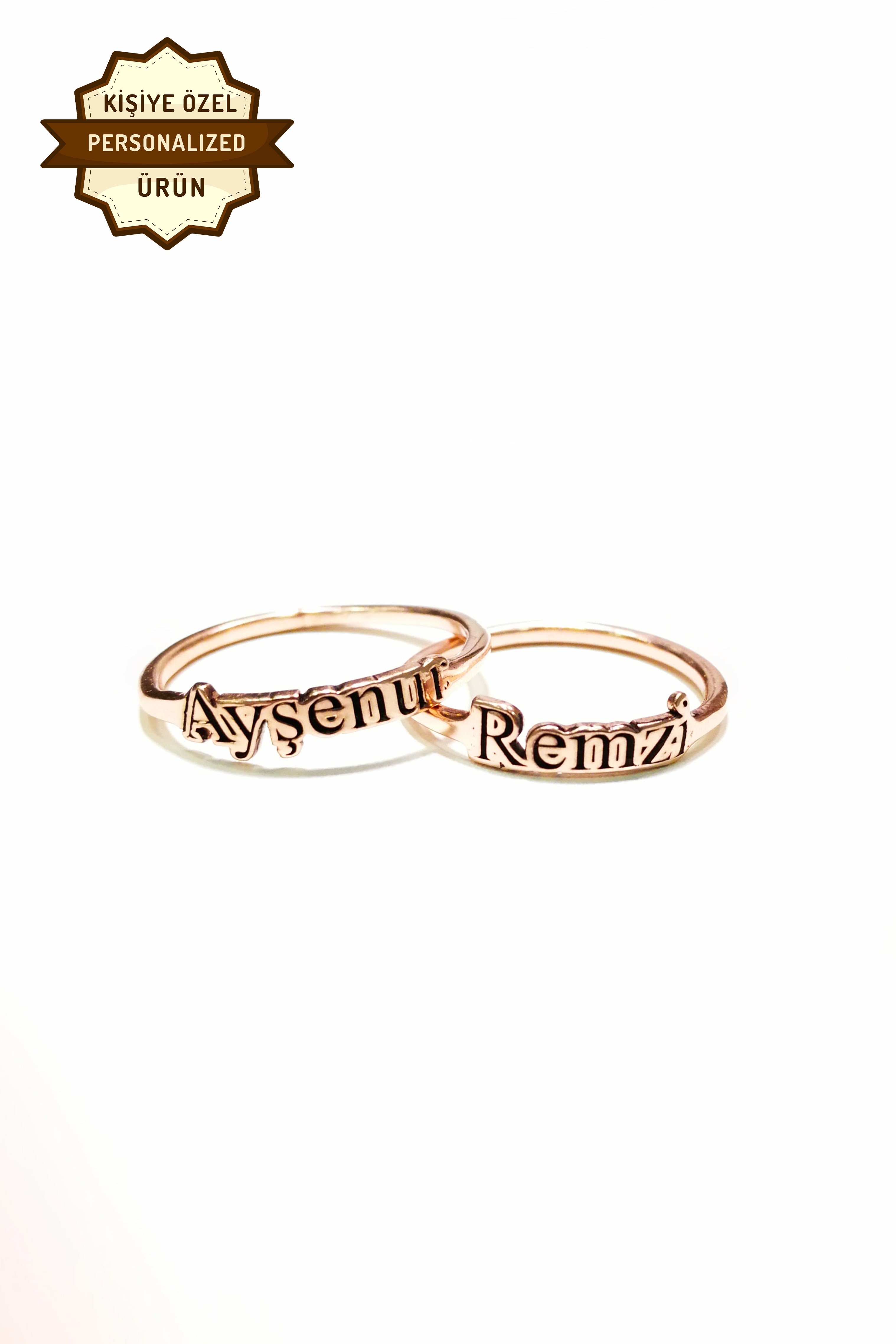 Personalized Embossed Thin Name Ring