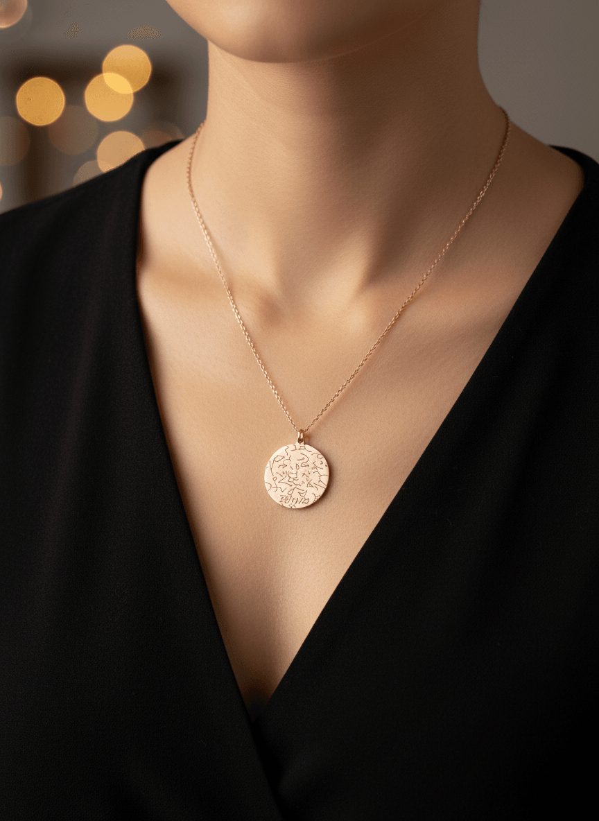 Qr Kodlu Yıldız Haritası Gümüş Kolye