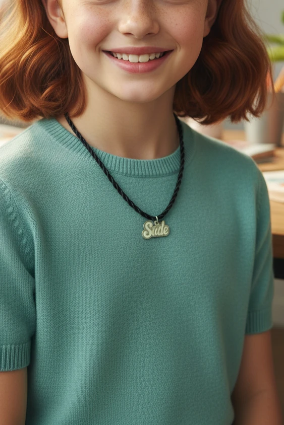 Fosforlu Karanlıkta Parlayan Kişiye Özel İsimli Kız Çocuk Gümüş Kolye