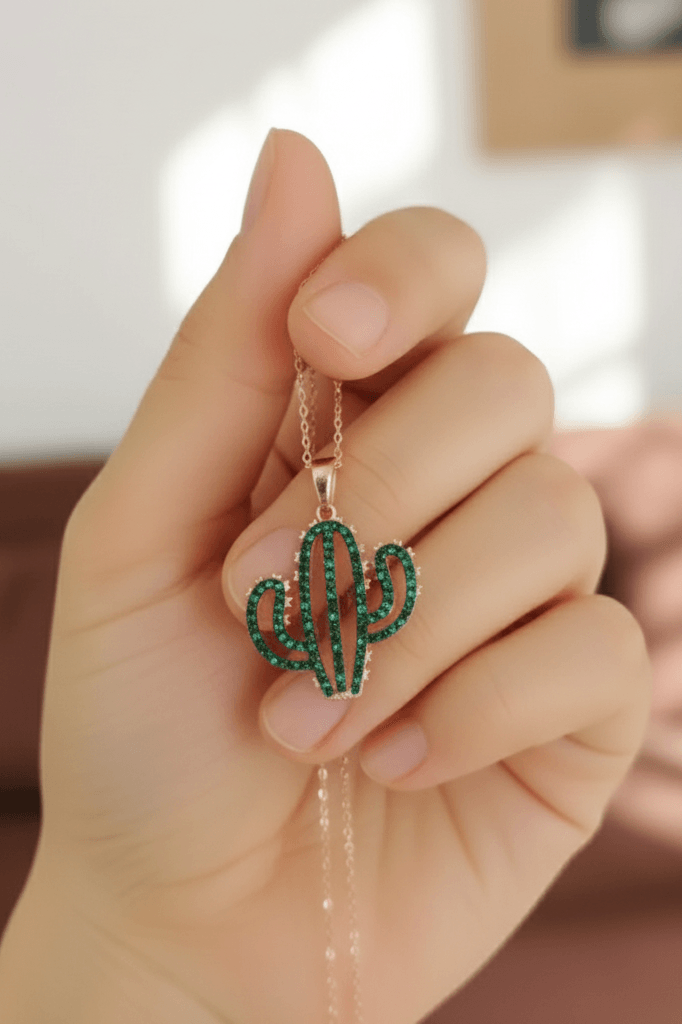 Sterling Silver Cactus Necklace