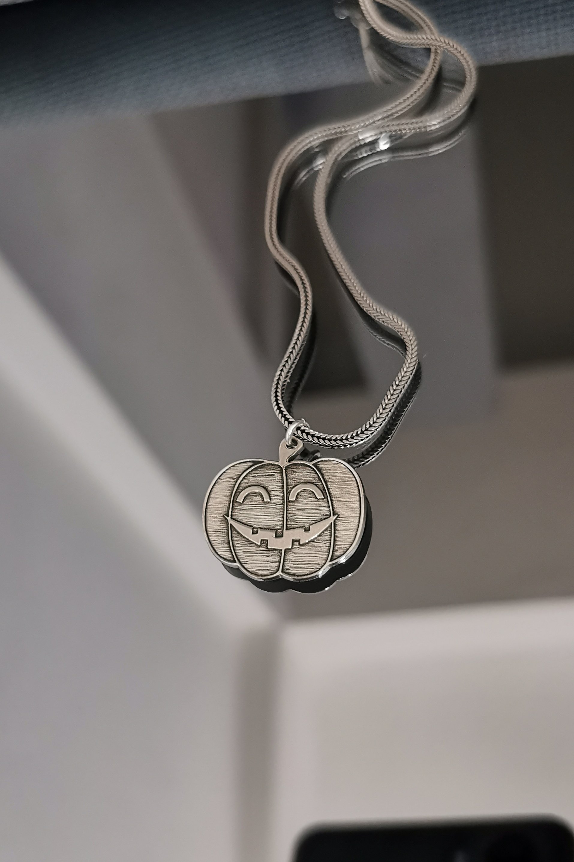 Laughing Pumpkin Sterling Silver Necklace 