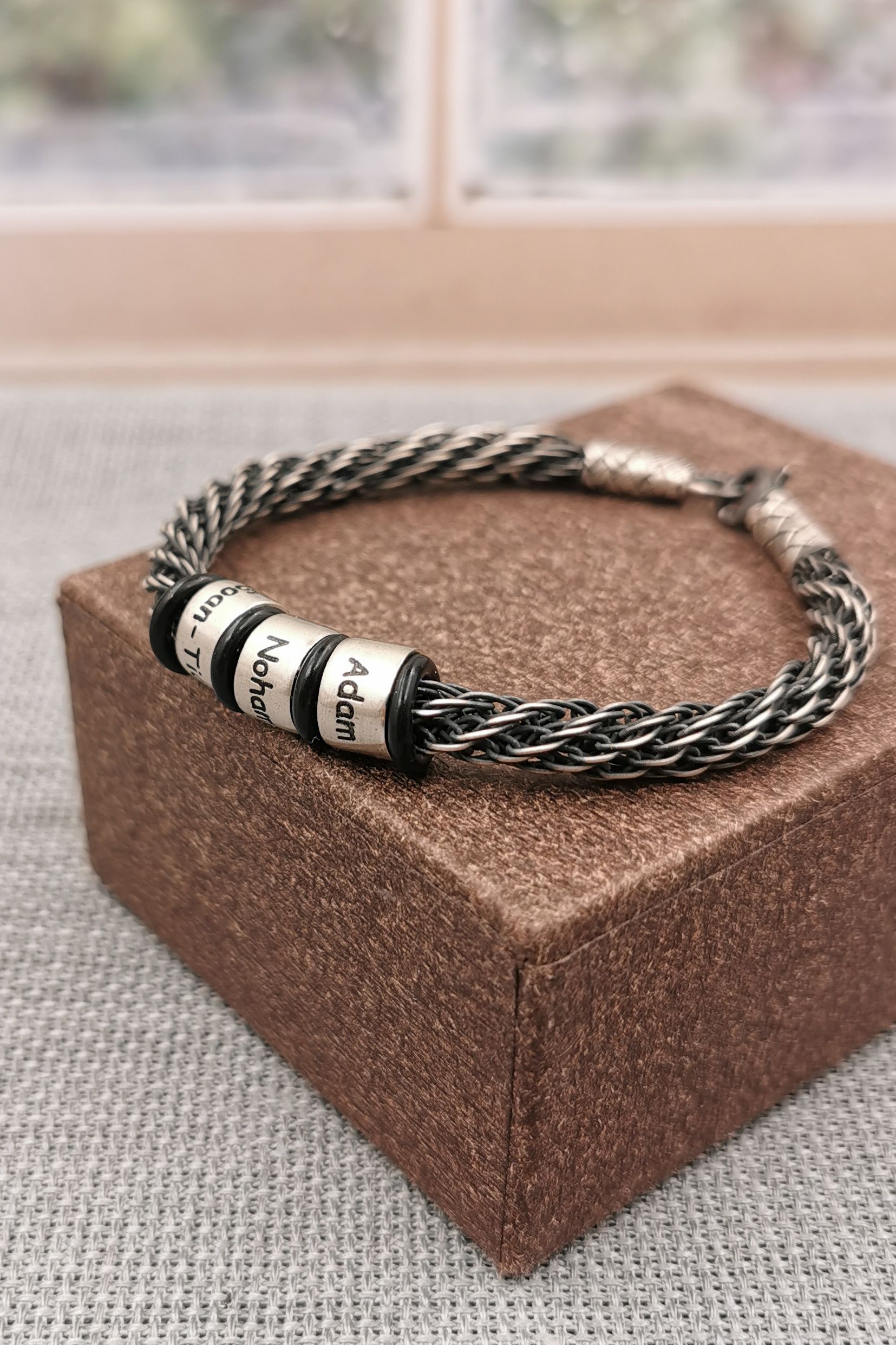 Personalized Silver Beads Kazaziye Braided Bracelet