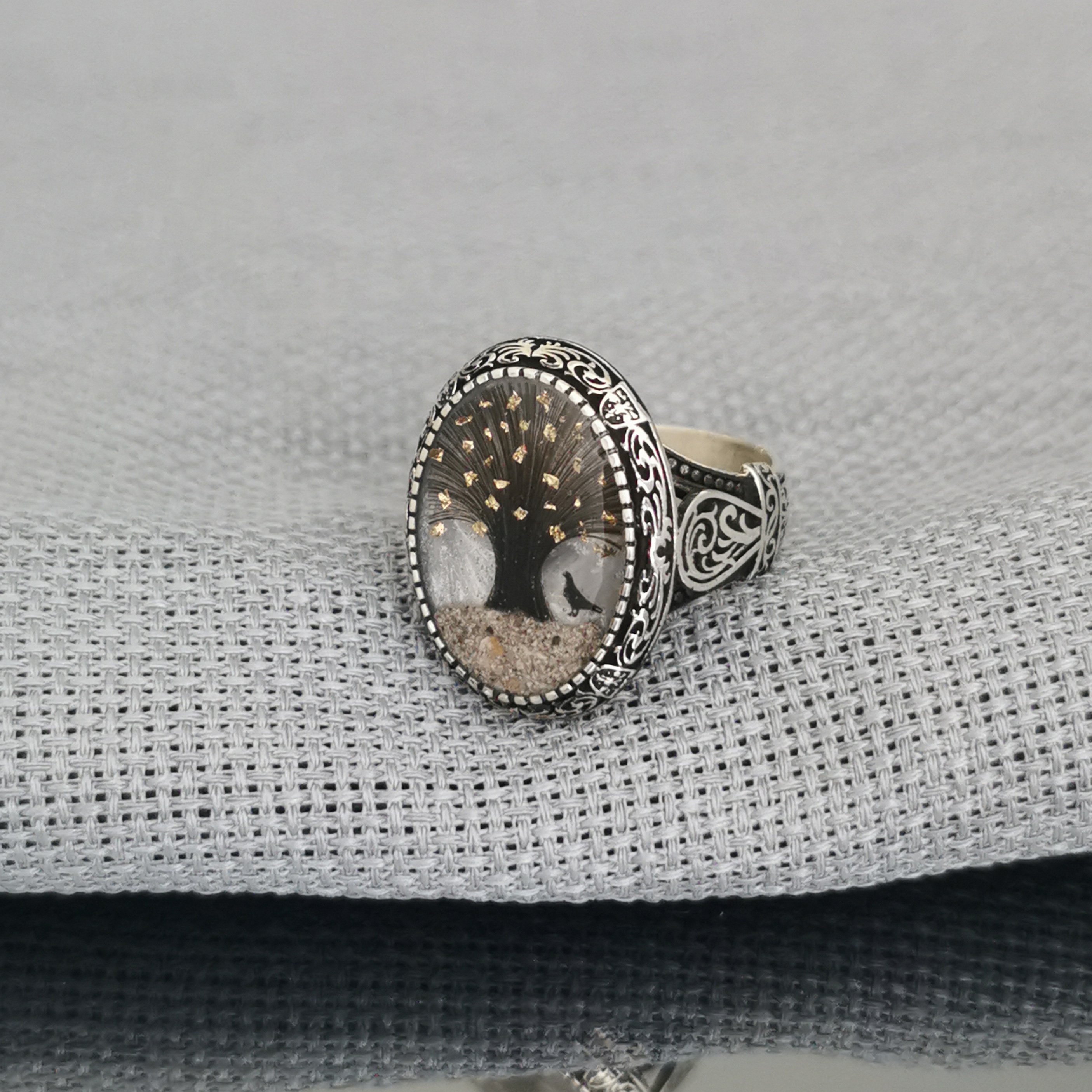 Sterling Silver Memorial Hair & Ashes Ring