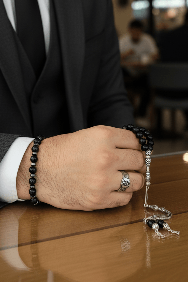 Elit Plus Paket Doğal Taş Akik Gümüş Set