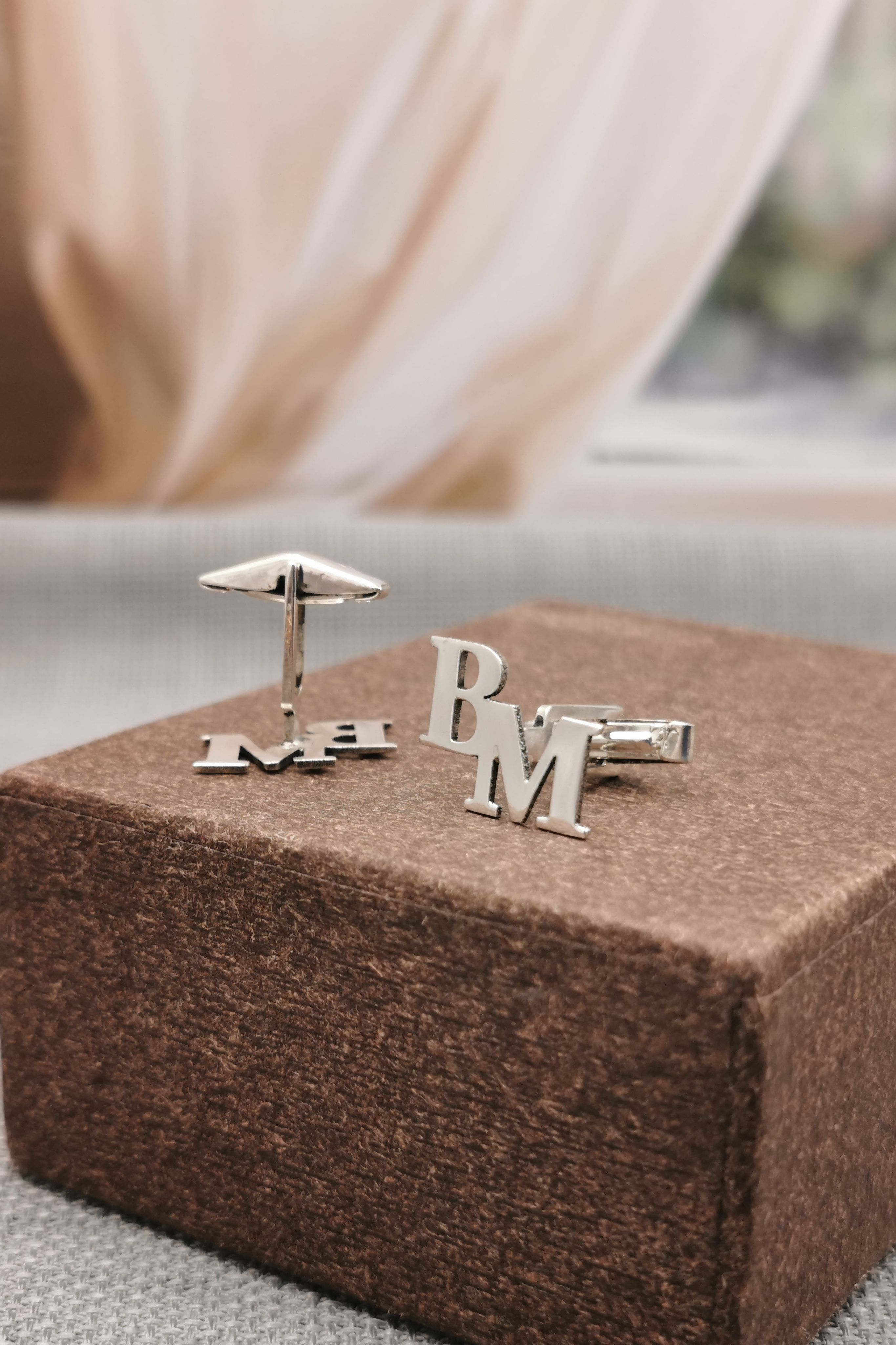 Personalized Sterling Silver Initial Cufflink