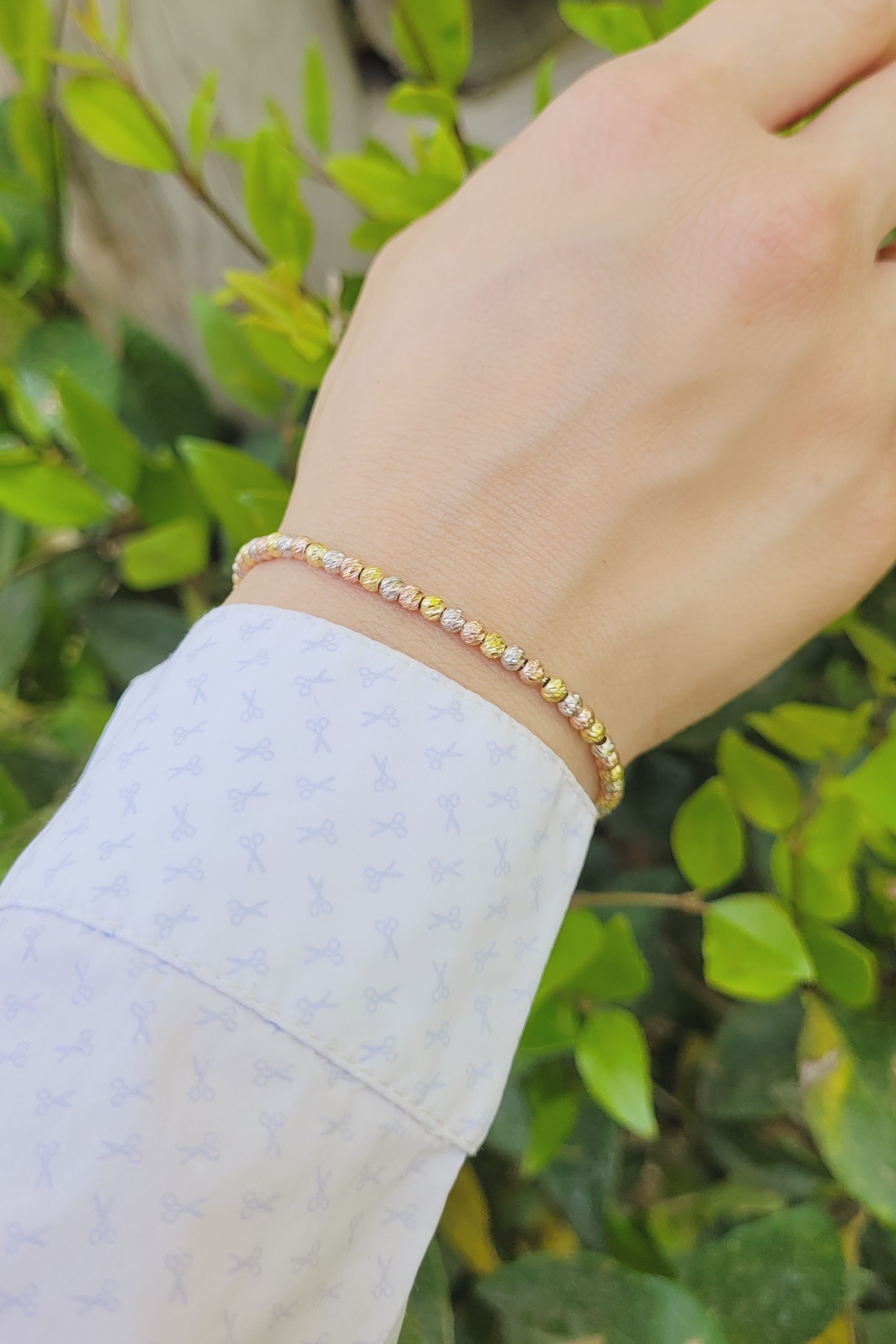 Colored Doric Beads Sterling Silver Bracelet