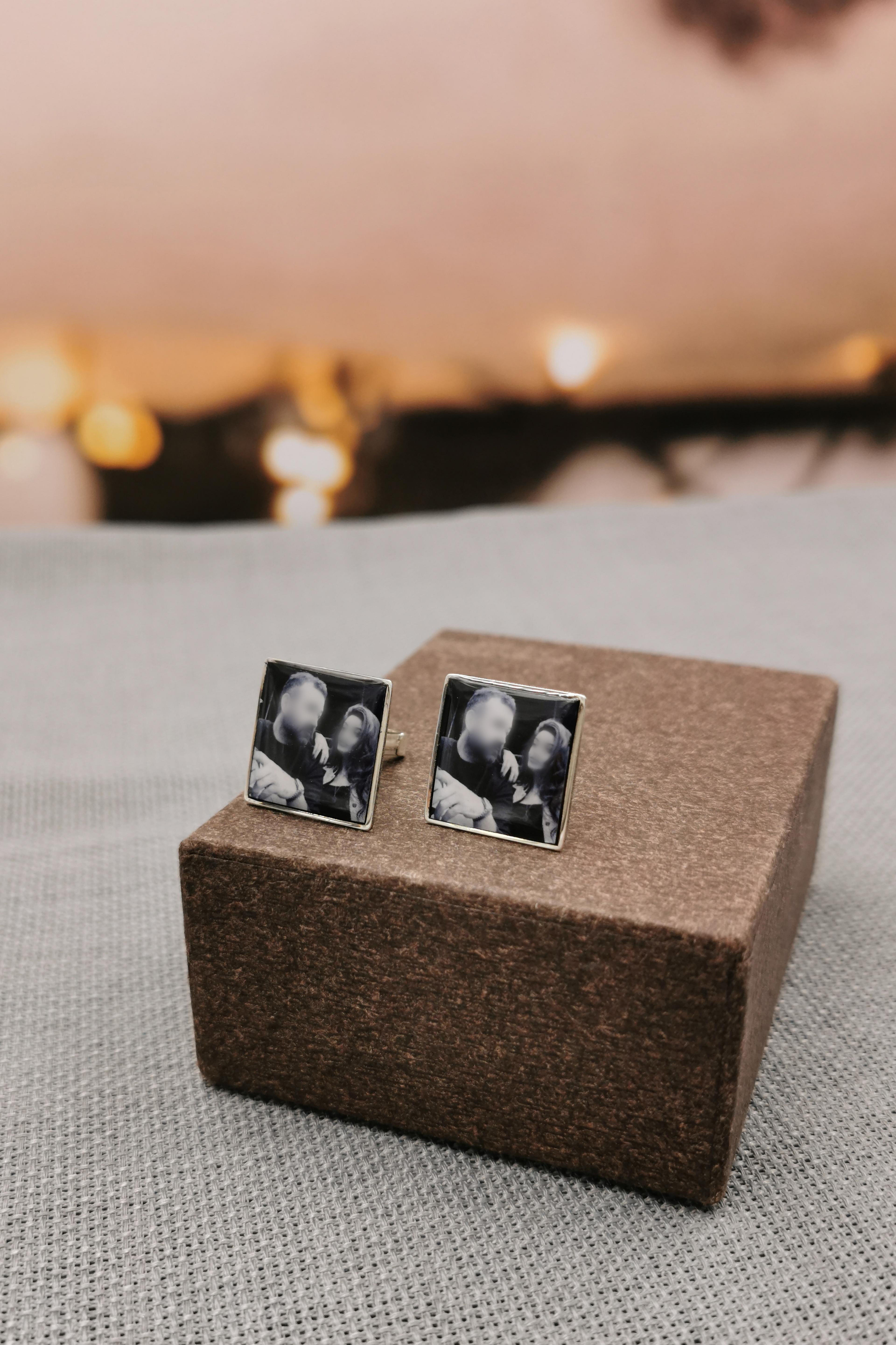 Sterling Silver Embossed Initial Cufflinks