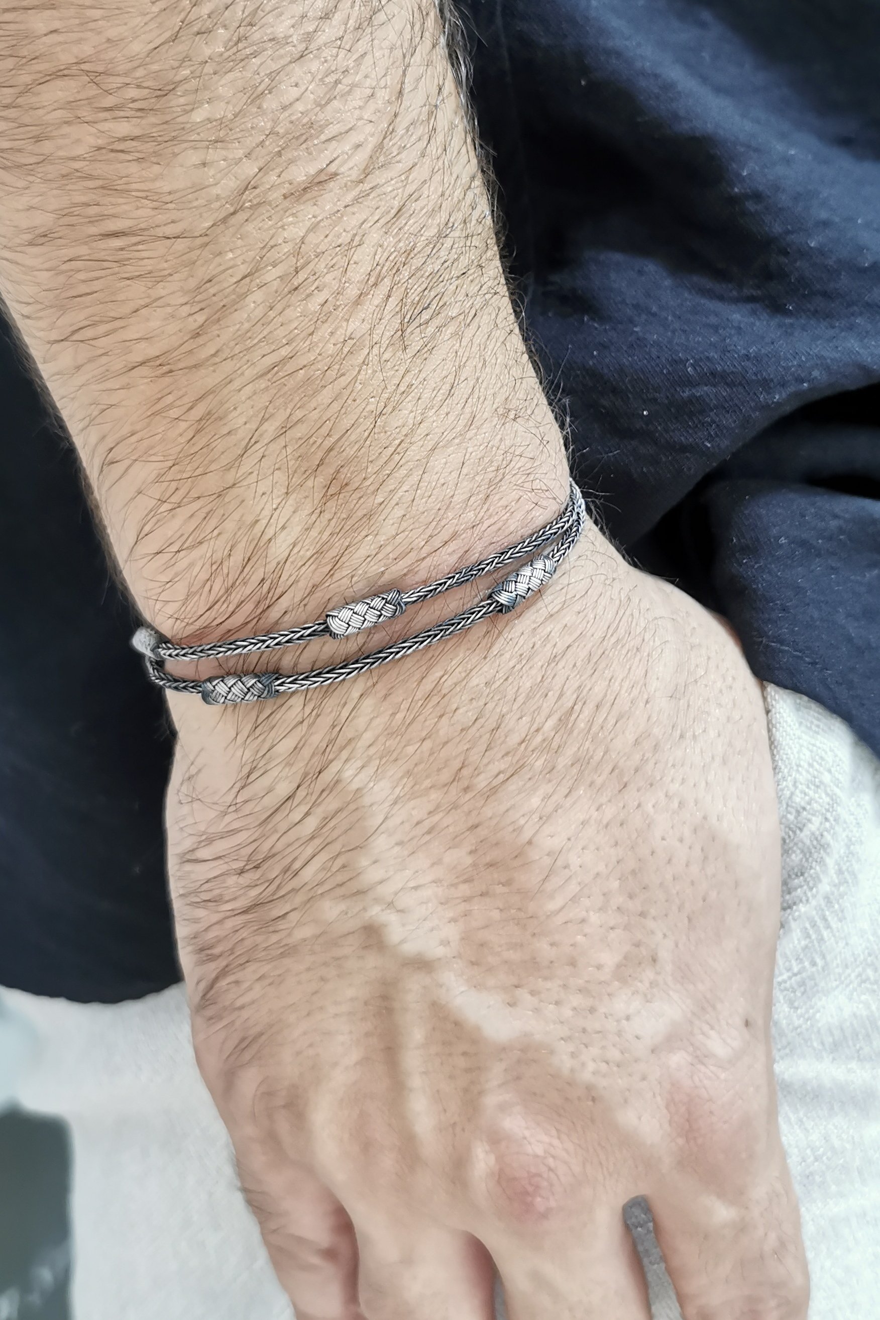 Oxidized Double Row Kazaziye Bracelet