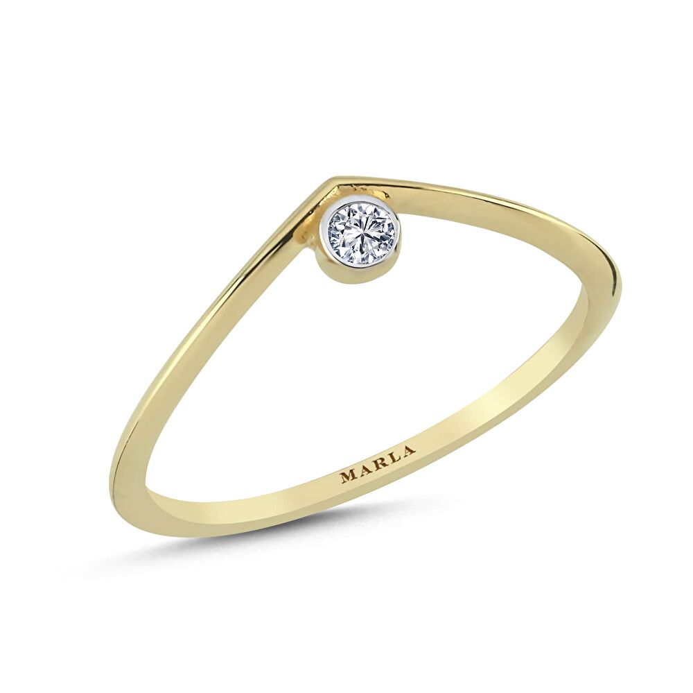 Taş Detaylı Altın Yüzük