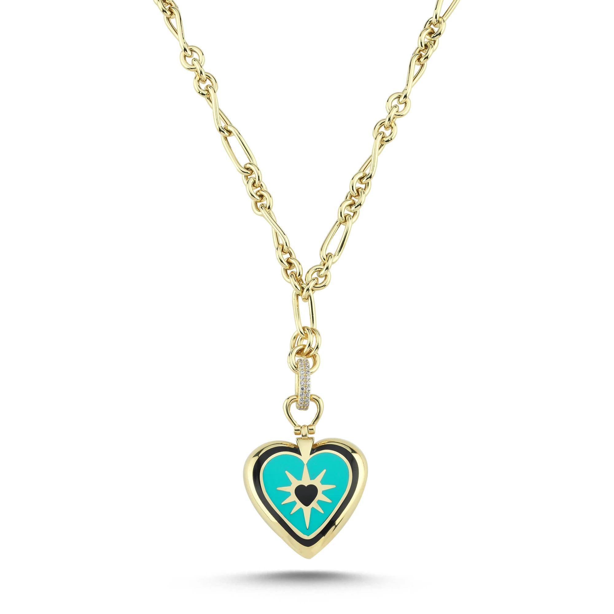 Kalp Mineli Altın Kolye