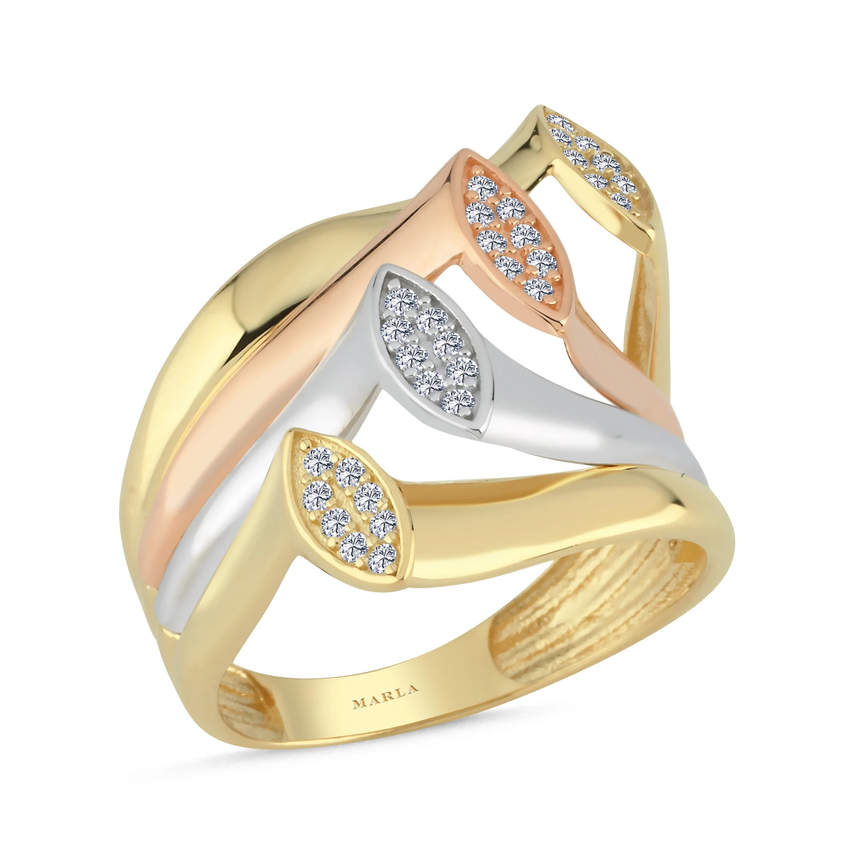 Altın Üç Renk Yüzük