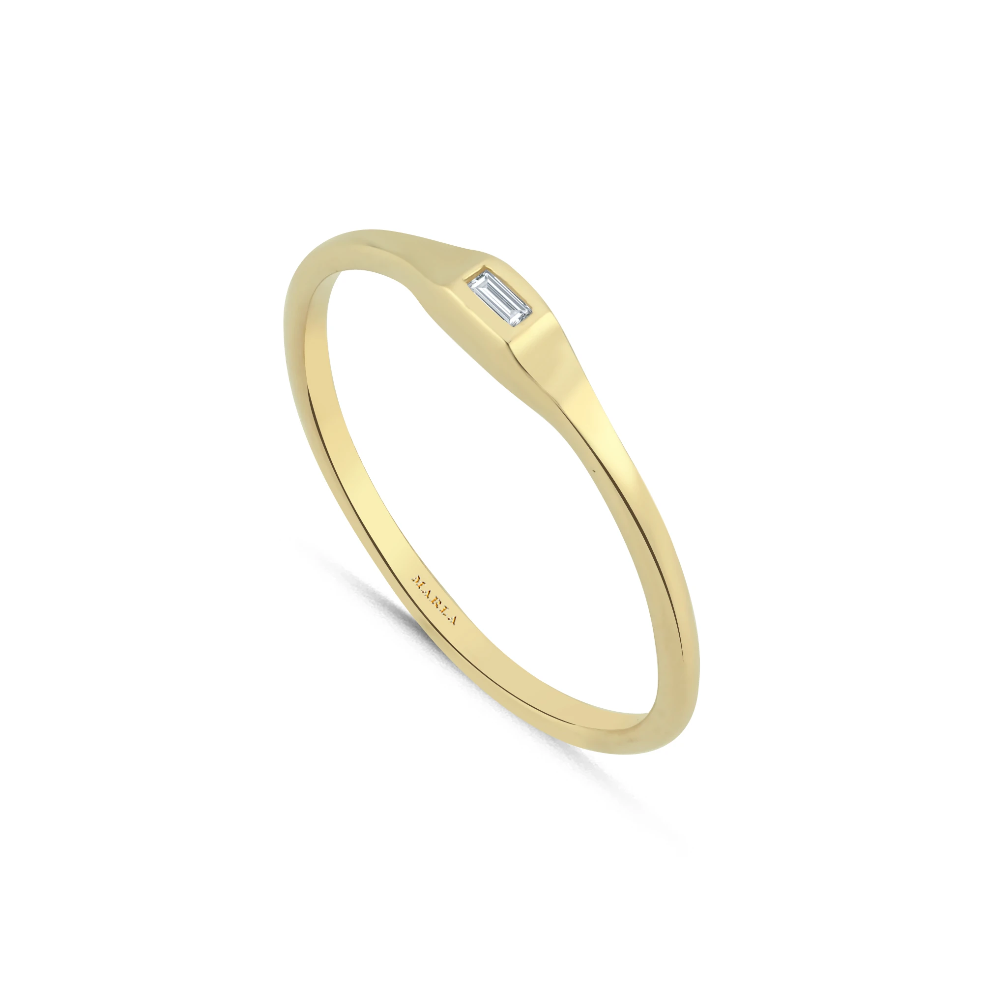 Baget Taş Detaylı Altın Yüzük