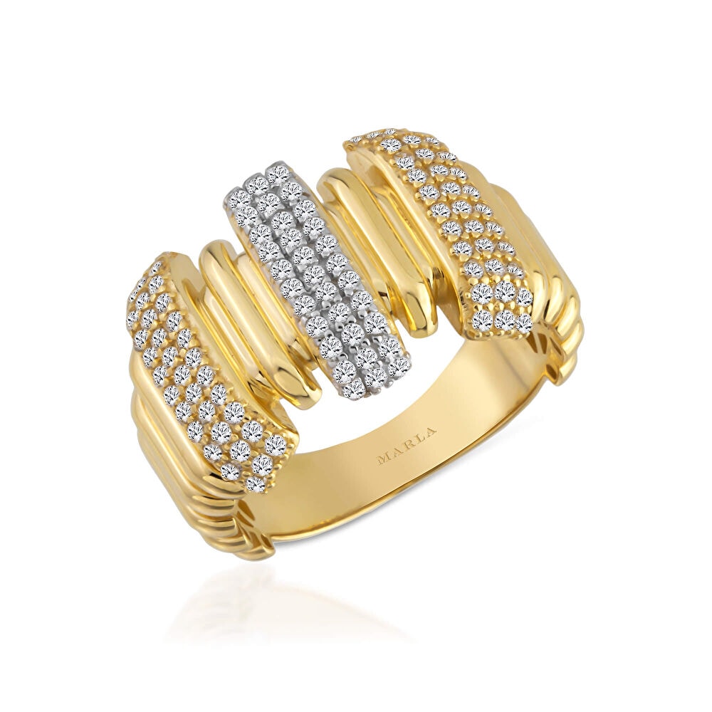 Taş Detaylı Altın Yüzük