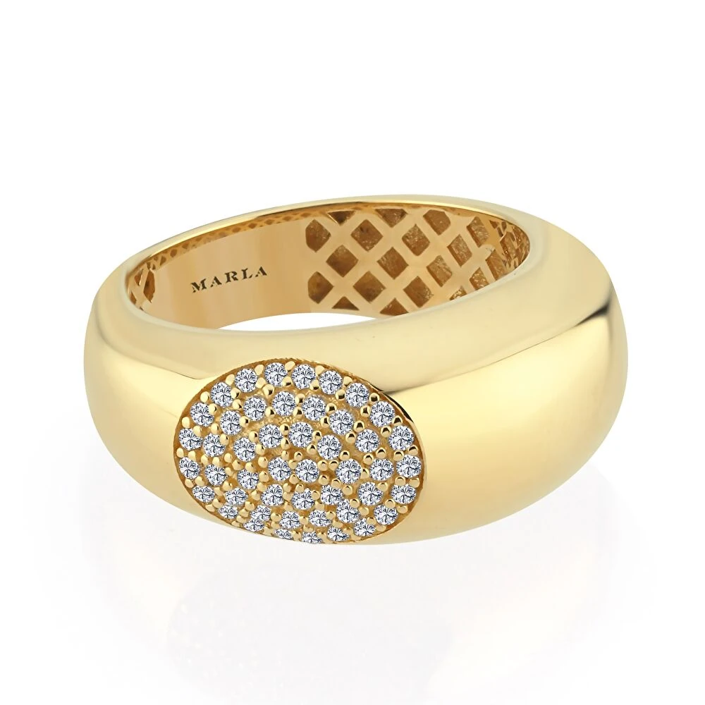 Taş Detaylı Altın Yüzük