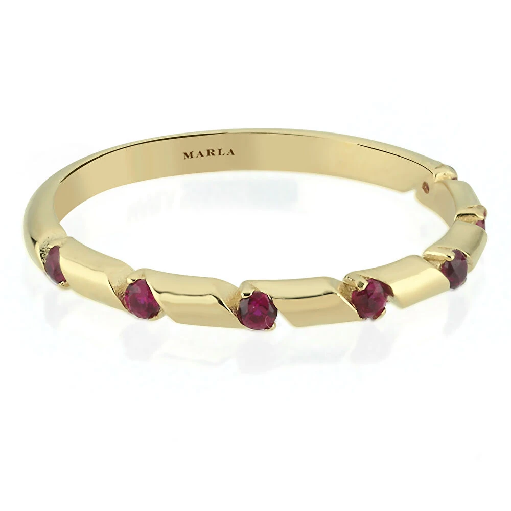 Renkli Taşlı Altın Yüzük