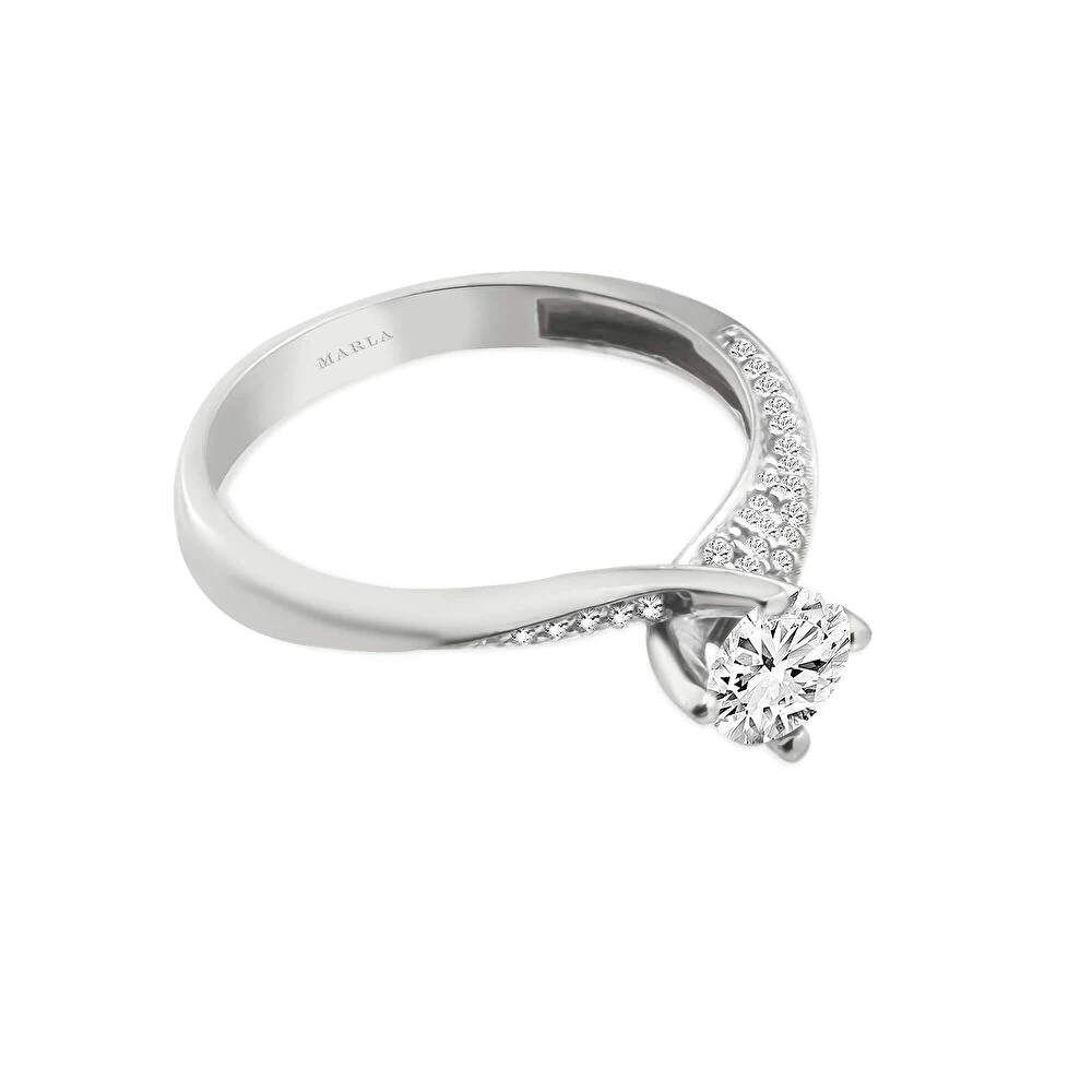 Beyaz Altın Tektaş Yüzük