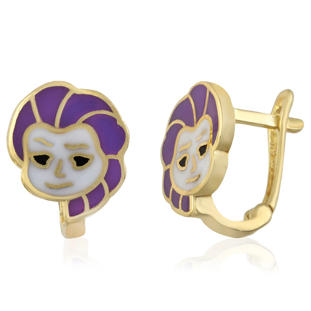 Mineli Altın Çocuk Küpesi