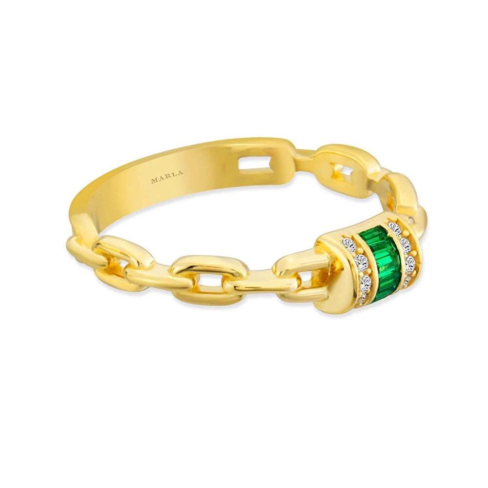 Renkli Taşlı Altın Yüzük