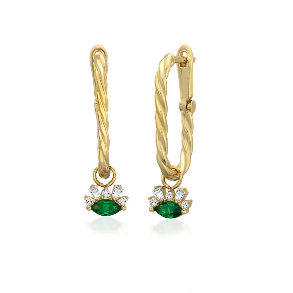 Renkli Göz Detaylı Ataç Küpe