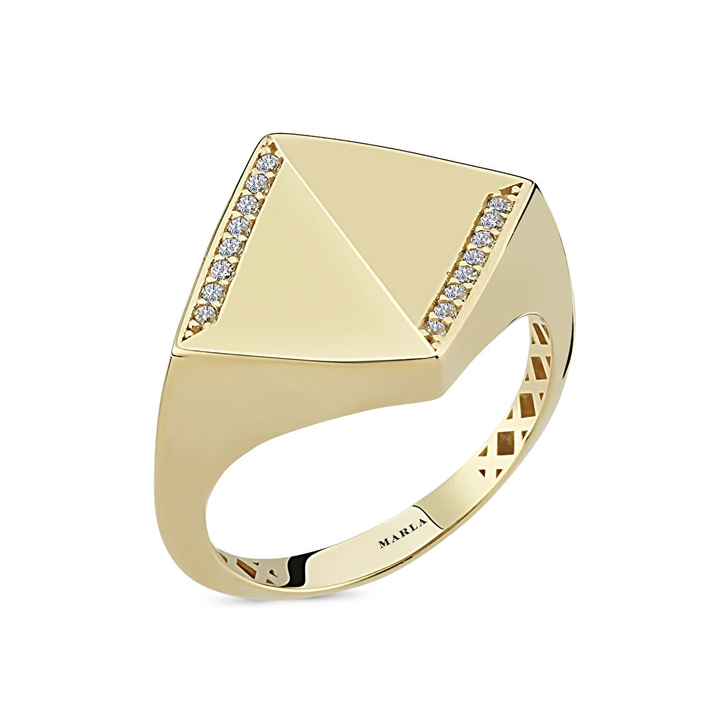 Altın Geometrik Yüzük