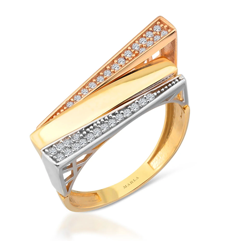 Üç Renkli Taşlı Yüzük