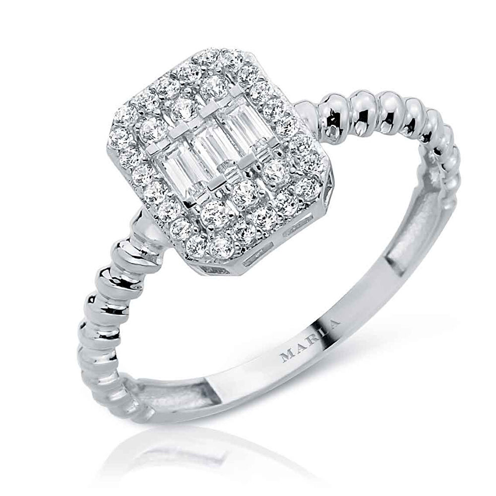 Beyaz Altın Baget Yüzük