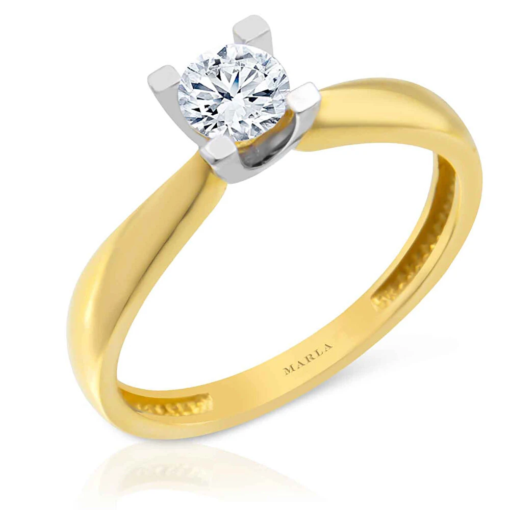 Altın Tektaş İki Renk Yüzük