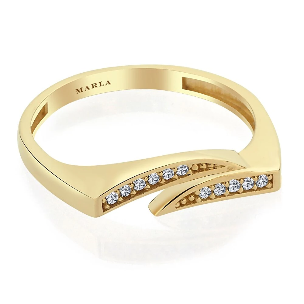 Taş Detaylı Altın Yüzük