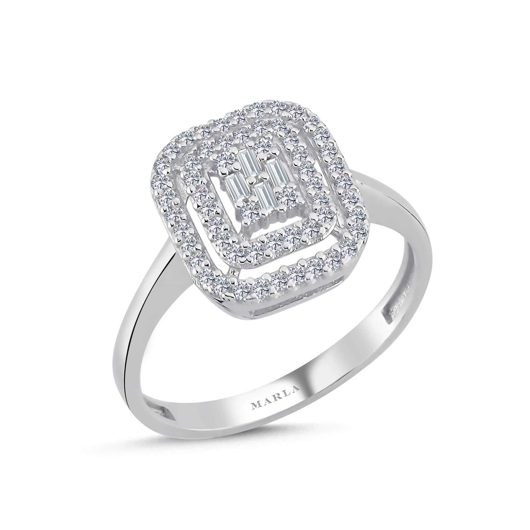 Beyaz Altın Baget Yüzük