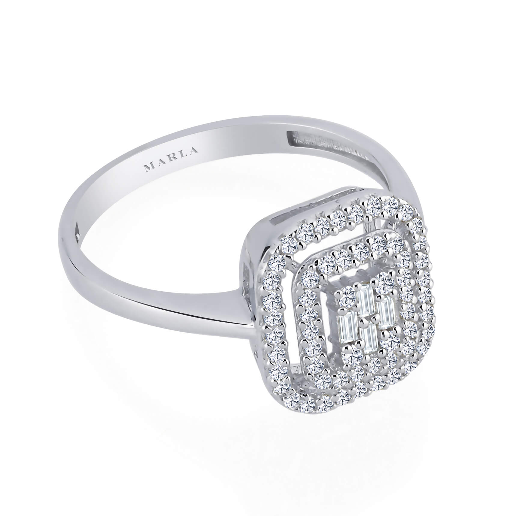 Beyaz Altın Baget Yüzük