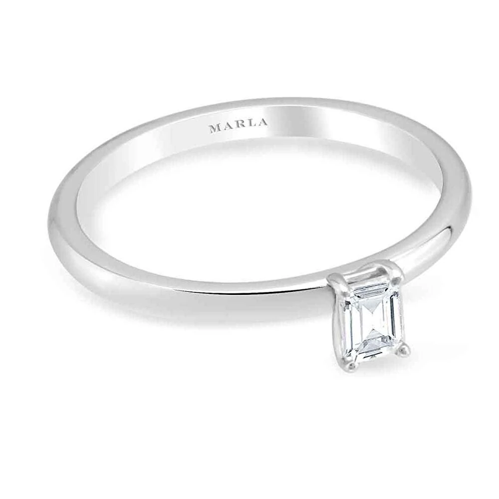 Pırlanta Baget Tektaş Yüzük 0.10 Karat