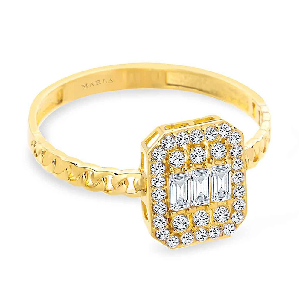 Altın Baget Tektaş Yüzük