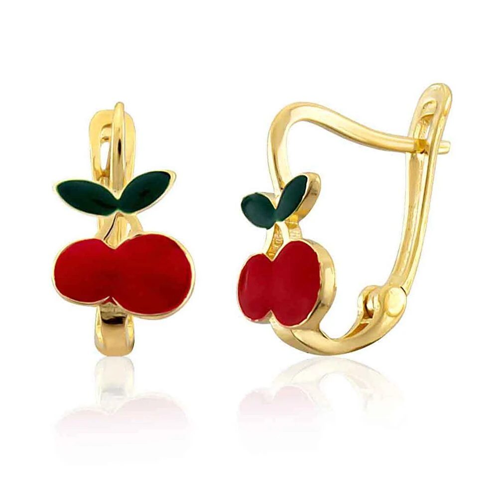 Kiraz Mineli Altın Çocuk Küpe