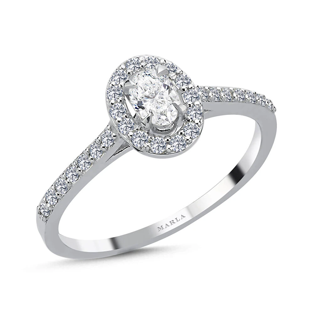 Pırlanta Oval Tektaş Yüzük 0.35 Karat