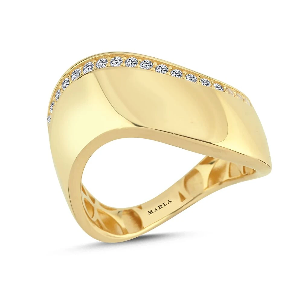 Taş Detaylı Altın Yüzük