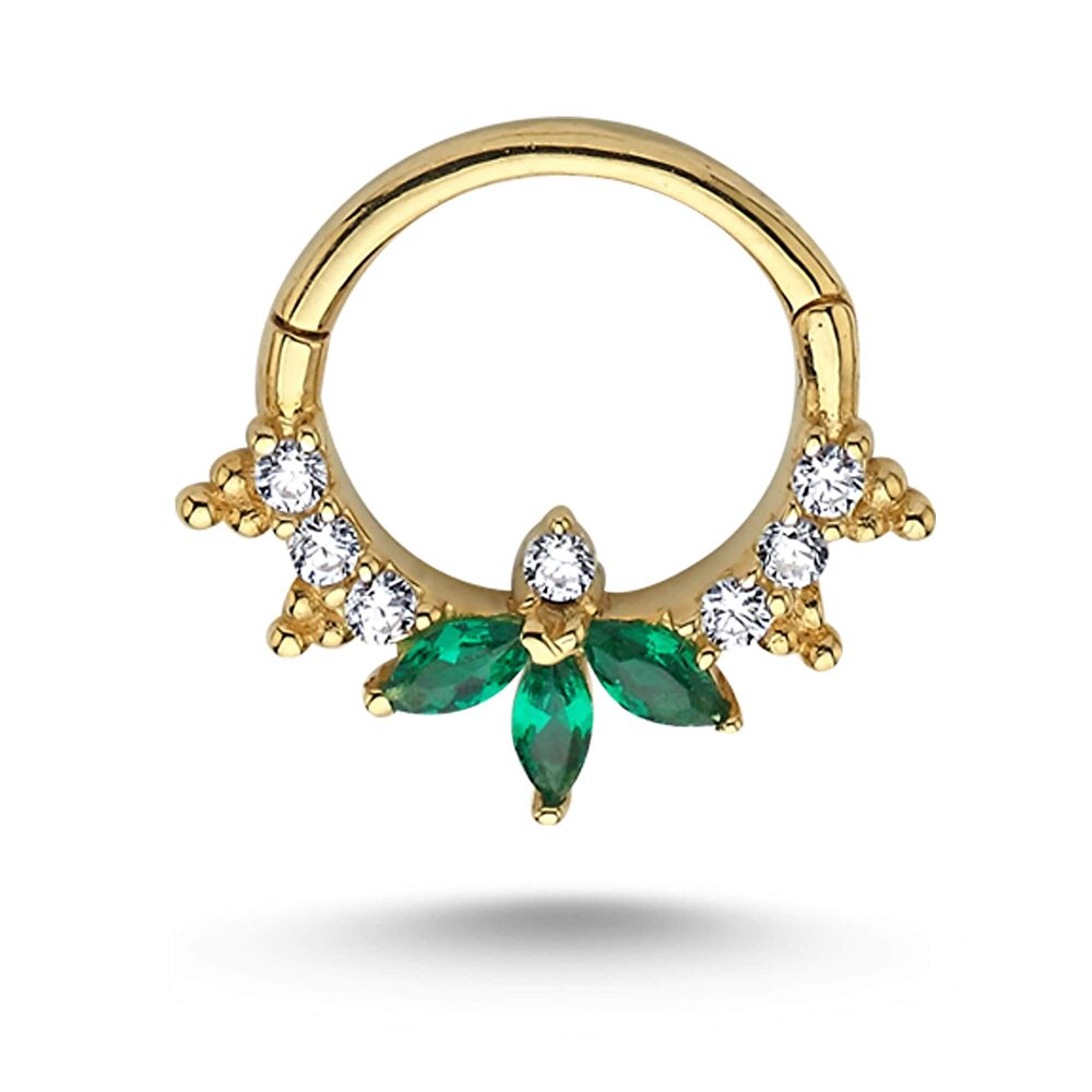 Renkli Markiz Taşlı Piercing