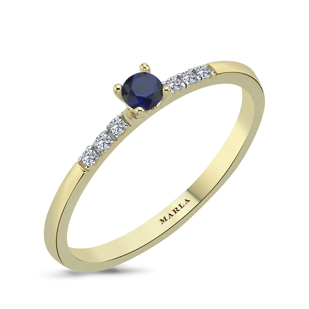 Renkli Taşlı Altın Yüzük