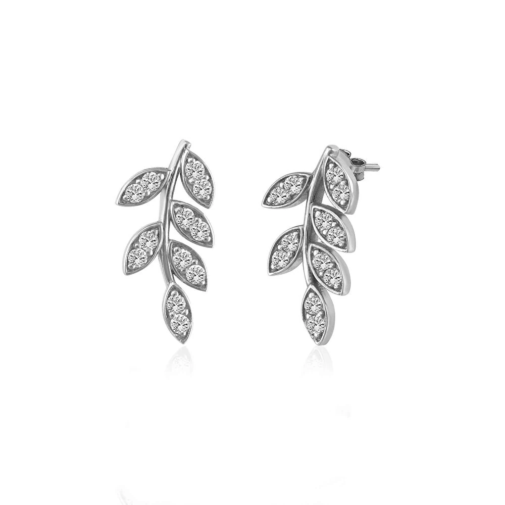 Pırlanta Yaprak  Küpe 0.24 Karat