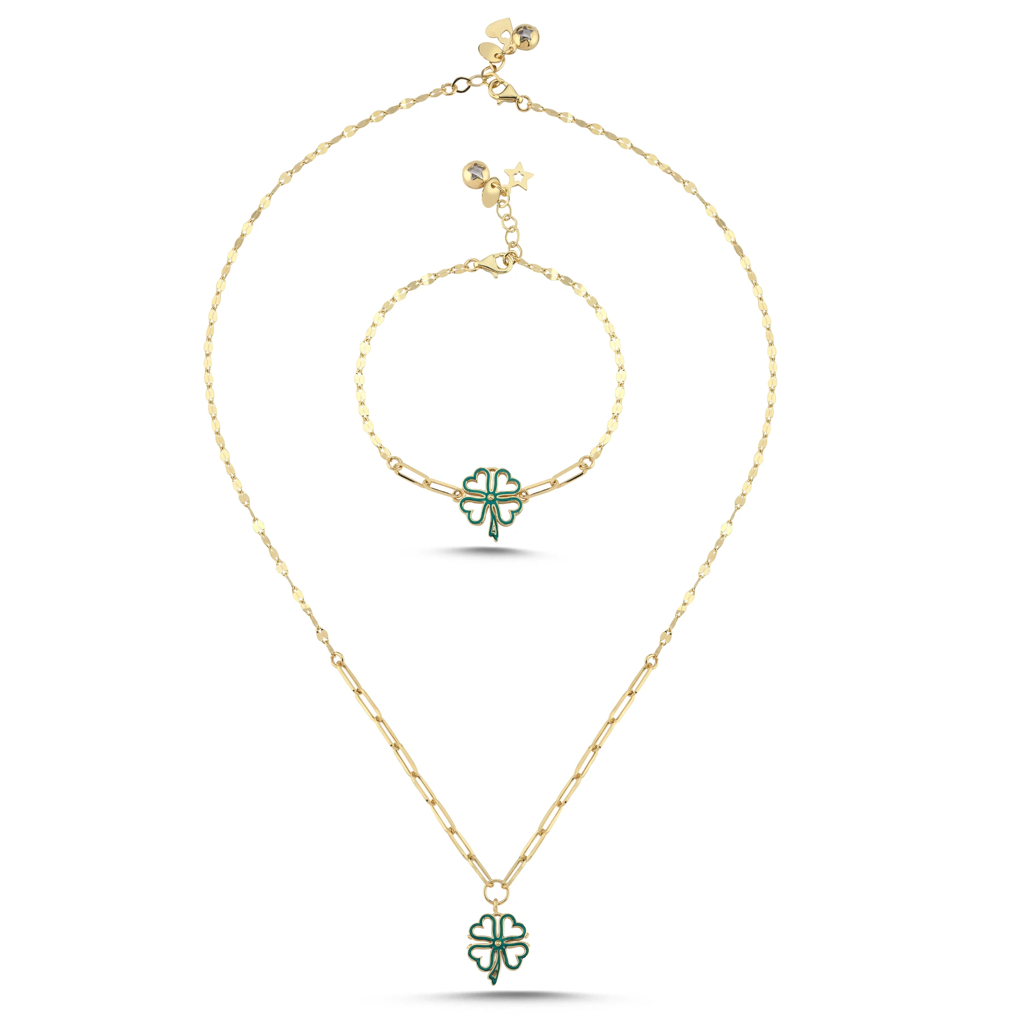 Yonca Mineli Altın Set